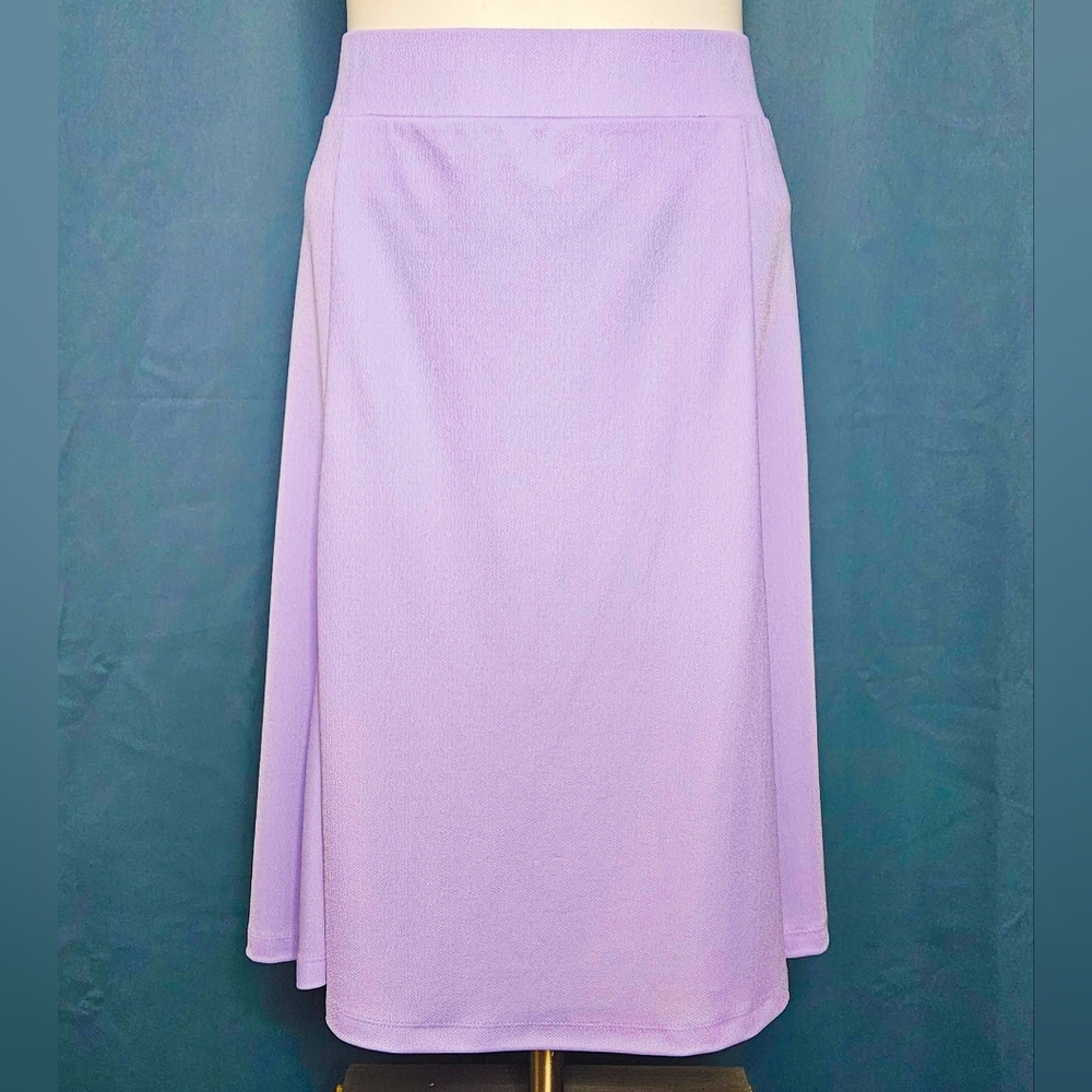 Isaac Mizrahi LIVE! Lavender A-Line Career Skirt Stretch Ponte Knit Size L